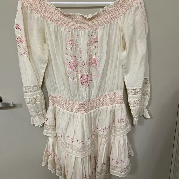 LoveShackFancy Dresses & Skirts - Loveshackfancy smocked ruffle off shoulder dress